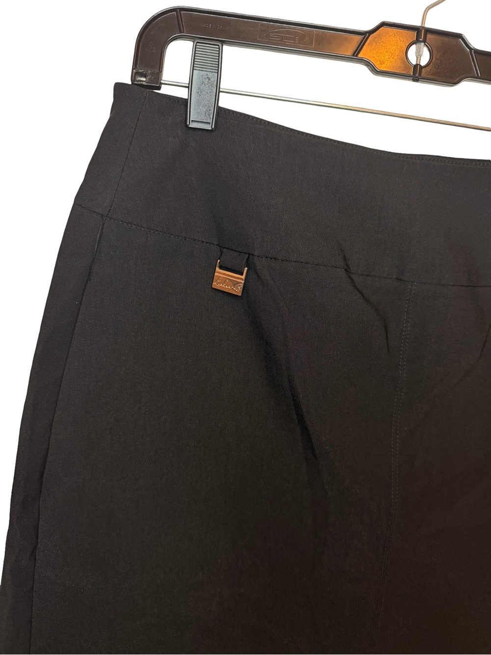 Lulu B Black Wrap Panel Mini Skirt Size 10 Stretch Work Office Business Casual - Picture 4 of 7